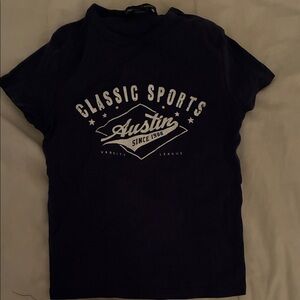 Aeropostale Navy Blue Classic Sports Crop Top